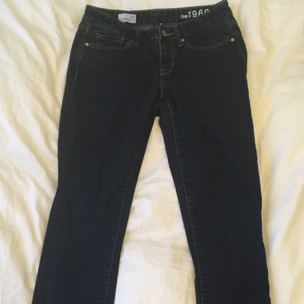 Gap dark wash straight leg jeans